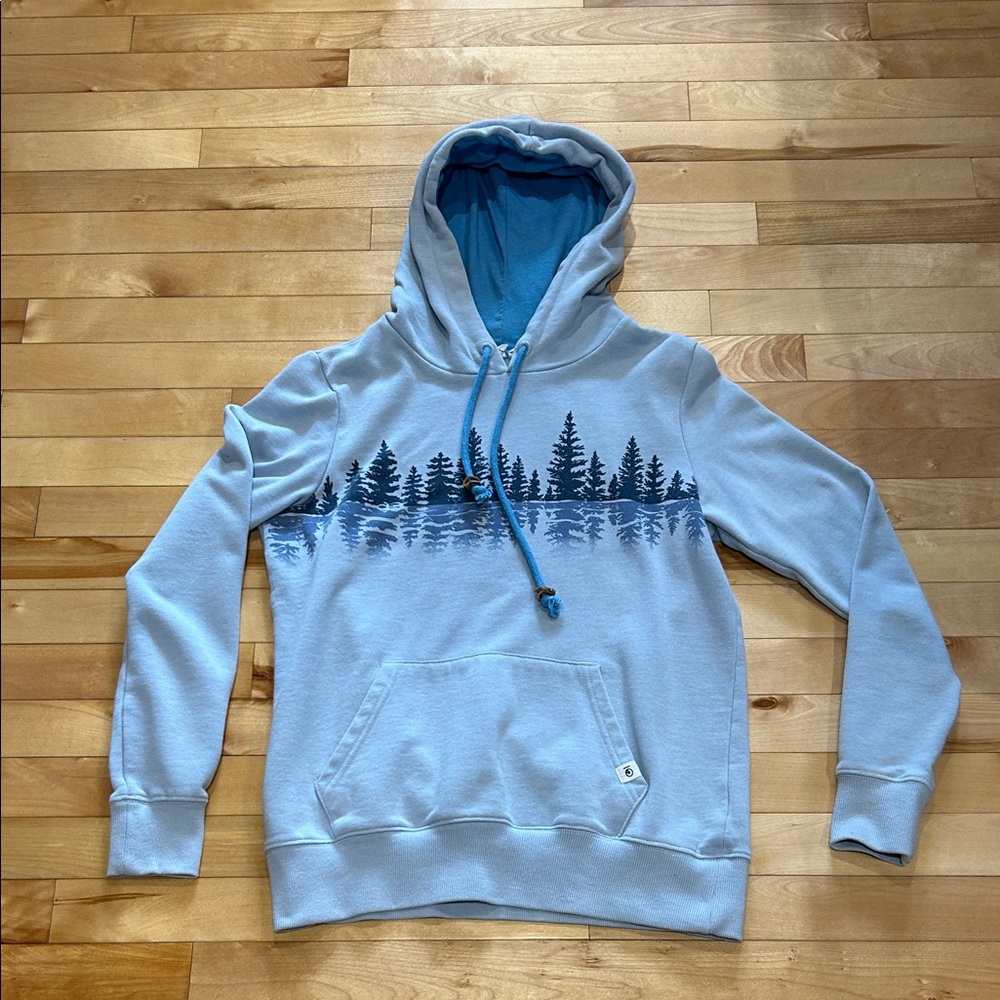 Tentree Small Sky Blue Hoodie with Tree Design